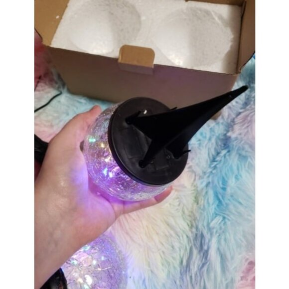 2 Pack Garden Solar Lights Outdoor Decorative, 50 LED Colored Cracked Glass - Picture 2 of 3